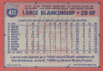 Lance Blankenship  baseball card collectible - Main Image 2