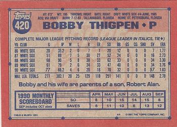 Bobby Thigpen  baseball card collectible - Main Image 2