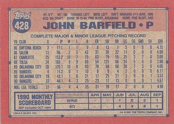 John Barfield  baseball card collectible - Main Image 2