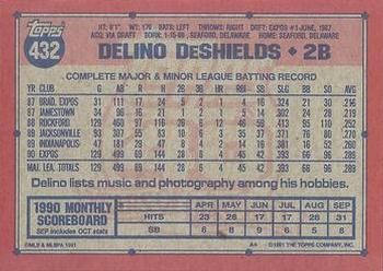 Delino DeShields  baseball card collectible - Main Image 2