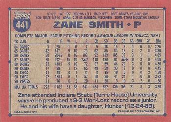 Zane Smith  baseball card collectible - Main Image 2