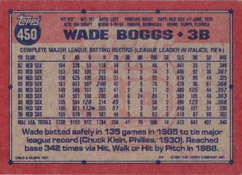 Wade Boggs  baseball card collectible - Main Image 2