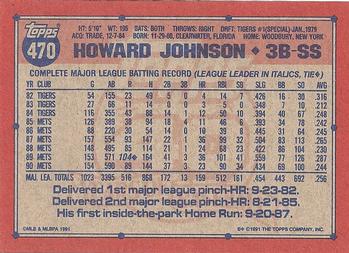Howard Johnson  baseball card collectible - Main Image 2