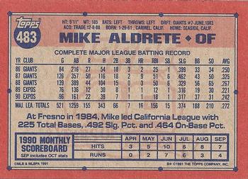 Mike Aldrete  baseball card collectible - Main Image 2