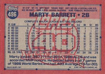Marty Barrett  baseball card collectible - Main Image 2