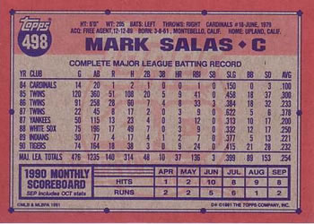 Mark Salas  baseball card collectible - Main Image 2