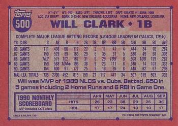 Will Clark  baseball card collectible - Main Image 2