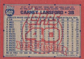 Carney Lansford  baseball card collectible - Main Image 2