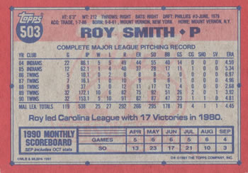 Roy Smith  baseball card collectible - Main Image 2