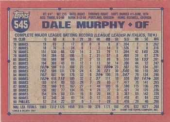 Dale Murphy  baseball card collectible - Main Image 2