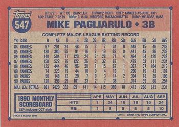 Mike Pagliarulo  baseball card collectible - Main Image 2