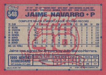 Jaime Navarro  baseball card collectible - Main Image 2