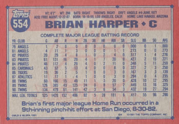 Brian Harper  baseball card collectible - Main Image 2