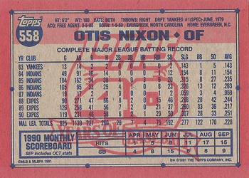 Otis Nixon  baseball card collectible - Main Image 2