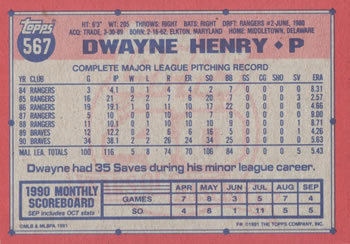 Dwayne Henry  baseball card collectible - Main Image 2