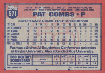 Pat Combs  baseball card collectible - Main Image 2