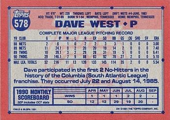 Dave West  baseball card collectible - Main Image 2