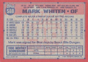 Mark Whiten  baseball card collectible - Main Image 2