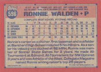 Ronnie Walden  baseball card collectible - Main Image 2