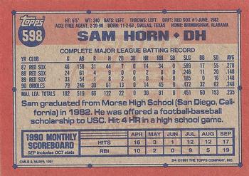 Sam Horn  baseball card collectible - Main Image 2