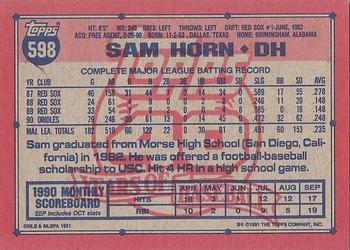 Sam Horn  baseball card collectible - Main Image 2
