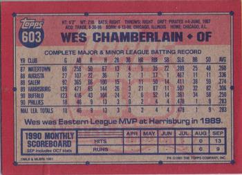Wes Chamberlain  baseball card collectible - Main Image 2