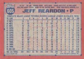Jeff Reardon  baseball card collectible - Main Image 2