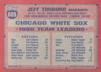 Jeff Torborg  baseball card collectible - Main Image 2