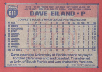 Dave Eiland  baseball card collectible - Main Image 2