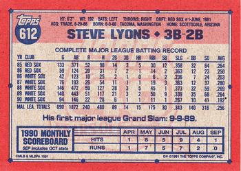 Steve Lyons  baseball card collectible - Main Image 2