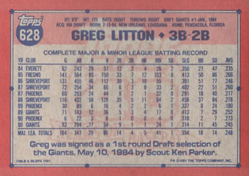 Greg Litton  baseball card collectible - Main Image 2