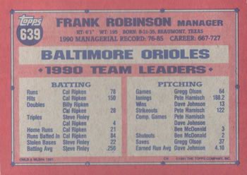 Frank Robinson  baseball card collectible - Main Image 2