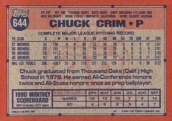 Chuck Crim  baseball card collectible - Main Image 2