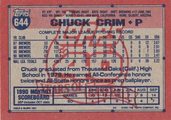 Chuck Crim  baseball card collectible - Main Image 2