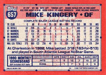 Mike Kingery  baseball card collectible - Main Image 2