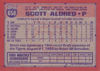 Scott Aldred  baseball card collectible - Main Image 2