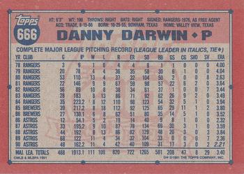 Danny Darwin  baseball card collectible - Main Image 2