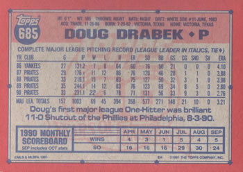 Doug Drabek  baseball card collectible - Main Image 2