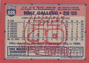 Mike Gallego  baseball card collectible - Main Image 2