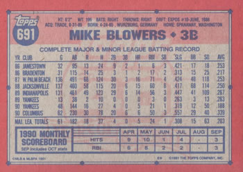 Mike Blowers  baseball card collectible - Main Image 2