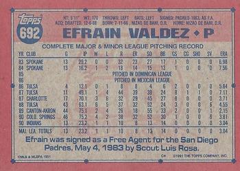 Efrain Valdez  baseball card collectible - Main Image 2