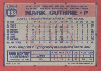 Mark Guthrie  baseball card collectible - Main Image 2