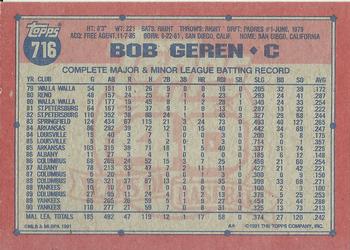Bob Geren  baseball card collectible - Main Image 2