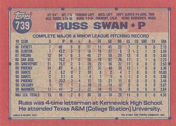 Russ Swan  baseball card collectible - Main Image 2