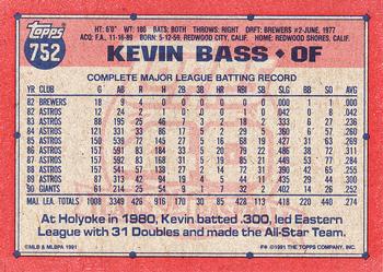 Kevin Bass  baseball card collectible - Main Image 2