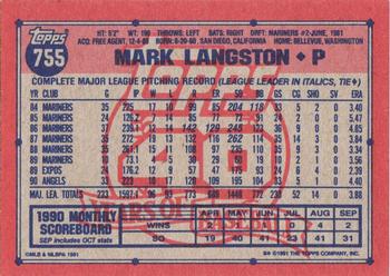 Mark Langston  baseball card collectible - Main Image 2