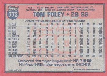 Tom Foley  baseball card collectible - Main Image 2
