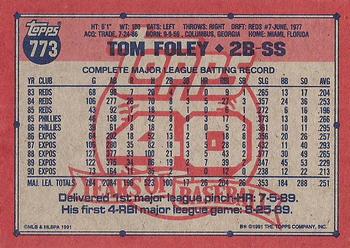 Tom Foley  baseball card collectible - Main Image 2