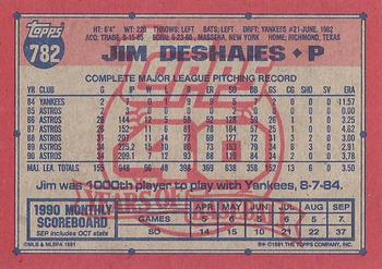 Jim Deshaies  baseball card collectible - Main Image 2