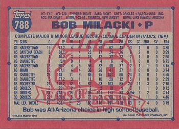 Bob Milacki  baseball card collectible - Main Image 2